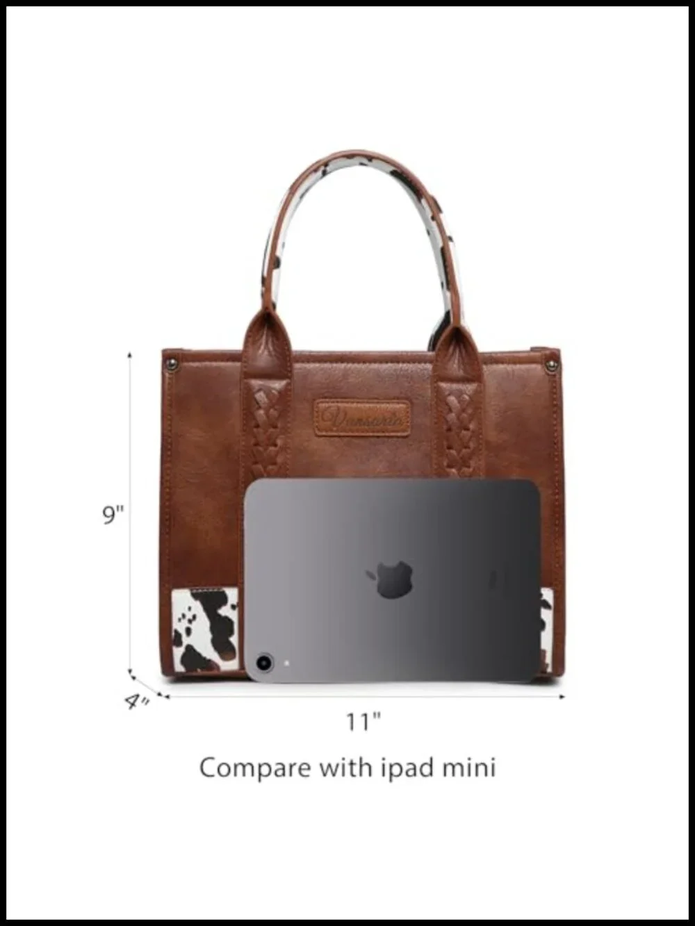 Vegan Leather Tote Satchel Purse with Wristlet and Shoulder Strap
